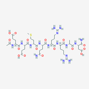 Molecular structure of SNAP-8, an anti-aging cosmetic peptide, showing chemical bonds for wrinkle reduction research